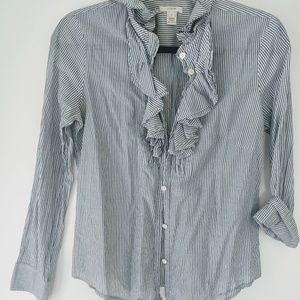J Crew Ruffle Button Up